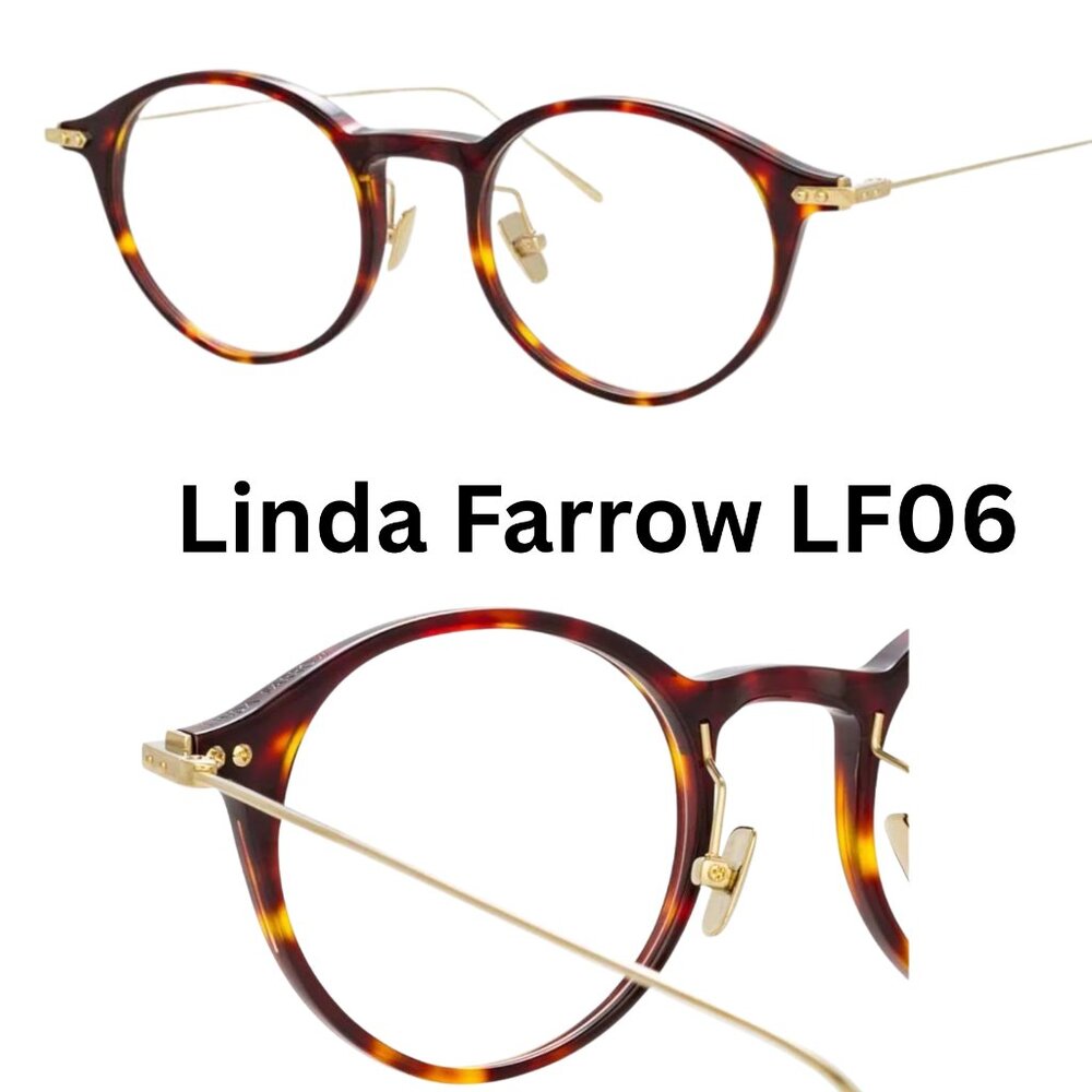 🔥 New Linda Farrow Optical LF06 Tortoise Gold Handmade Eyeglasses $895
